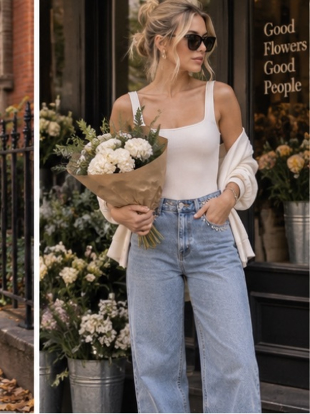 ASOS Light Blue High-Rise Straight Leg Jeans for Women